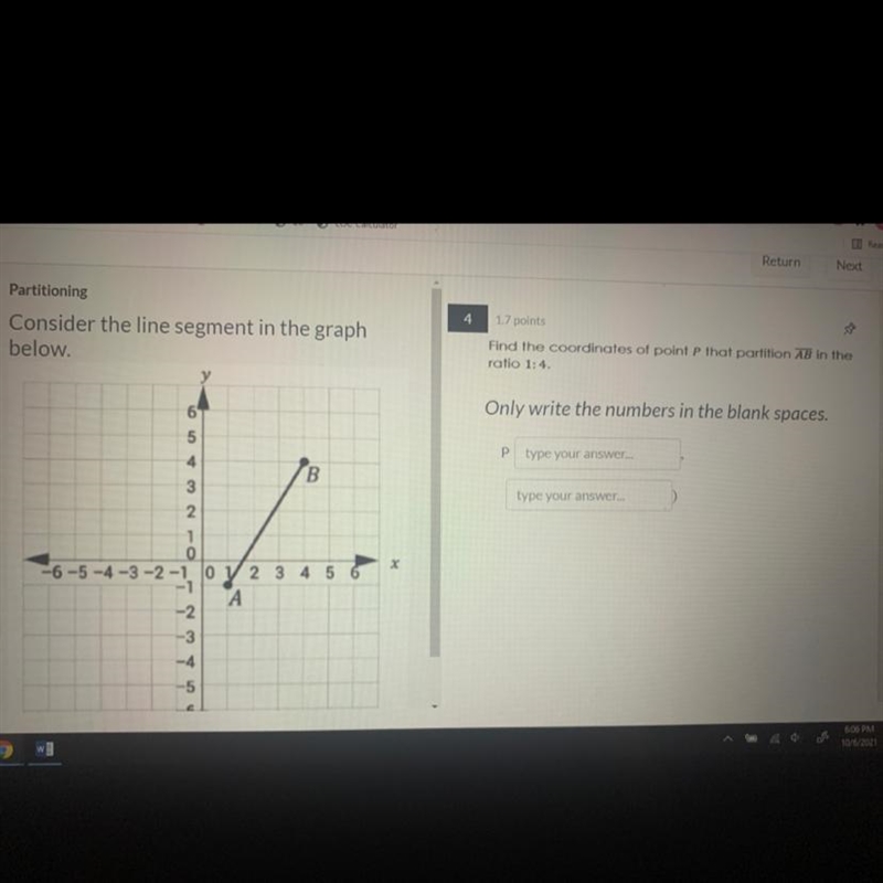 Find the coordinates of point p that partition AB in the ratio 1: 4,-example-1