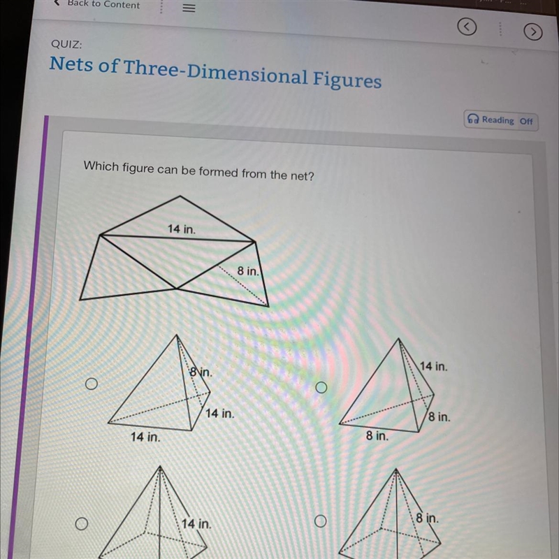 Which figure can be formed from the net NEED HELP ASAP-example-1