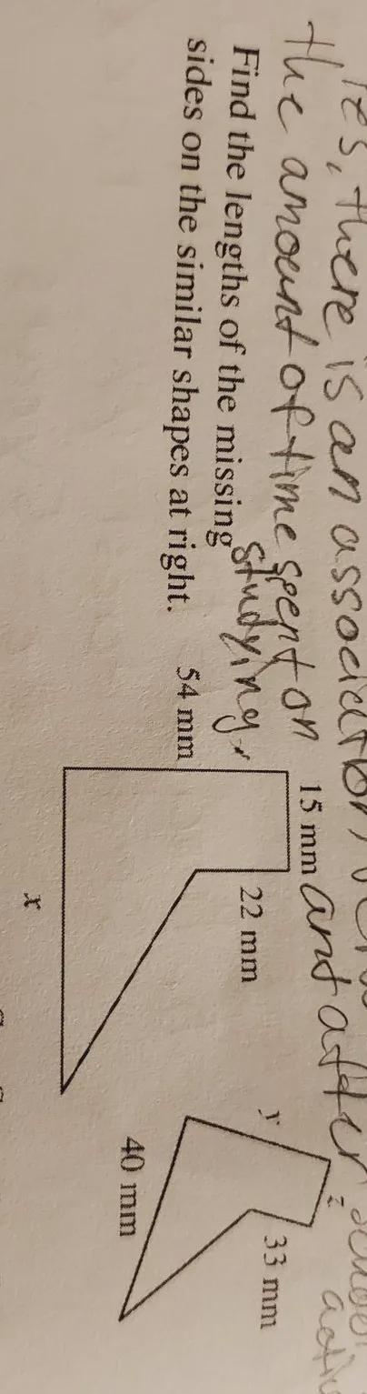 Find the lengths of the missing sides on the similar shapes at right.-example-1