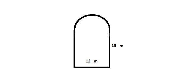 Determine the perimeter of this shape. Use 3.14 for pi. the numbers are 12m and 15 m-example-1