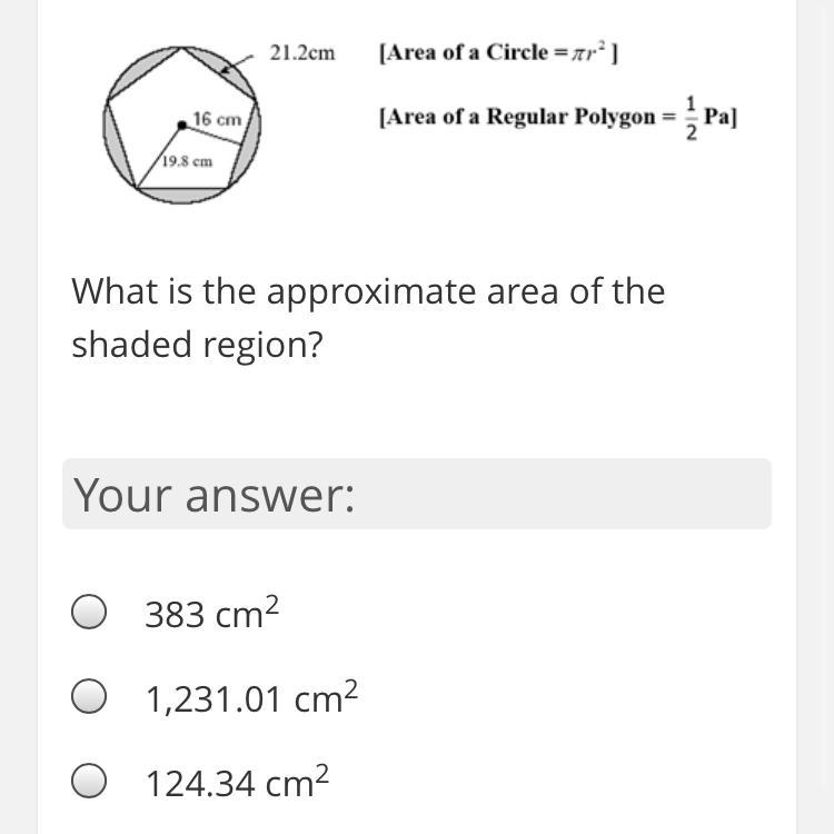 What is the approximate area of the shaded region?-example-1