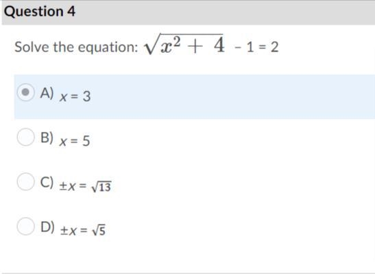 Solve the equation:\sqrt{} x^(2) + 4 - 1 = 2-example-1