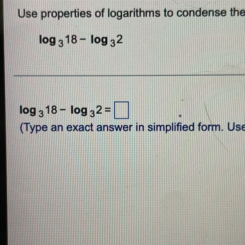 Write expression as a single logarithm whose coefficient is 1. Where possible, evaluate-example-1