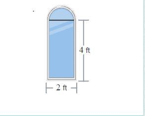 A window has the shape of a rectangle with a semicircle at the top. Find the approximate-example-1