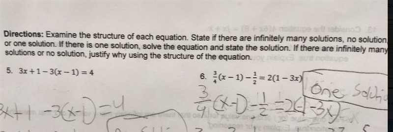 6. How do I tell the difference between an infinite solutions algebra problem or a-example-1