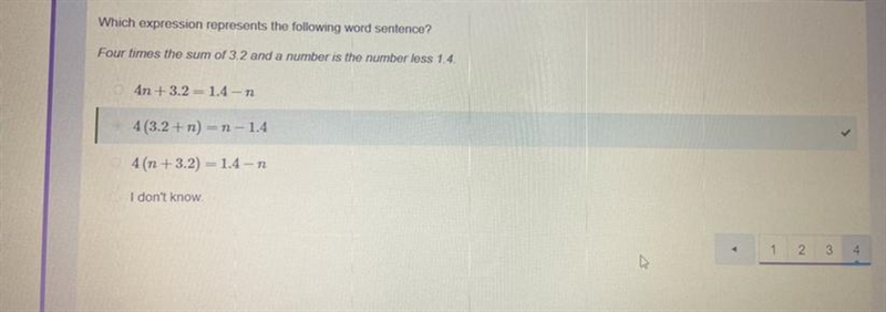 Which expression represents the following word sentence? Four times the sum of 3.2 and-example-1