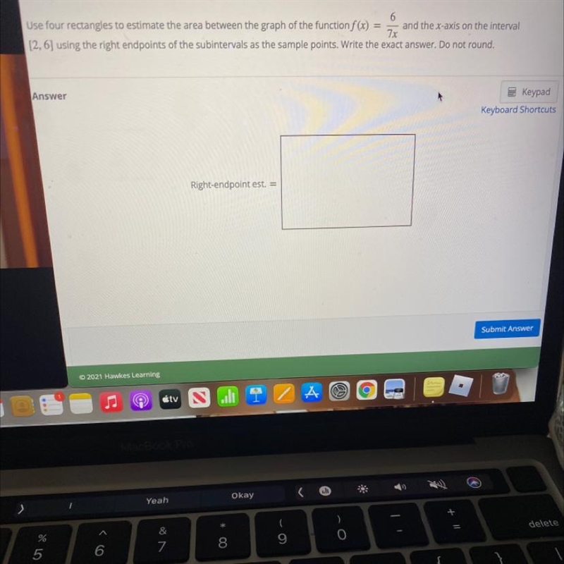 use four rectangles to estimate the area between the graph of the function and the-example-1