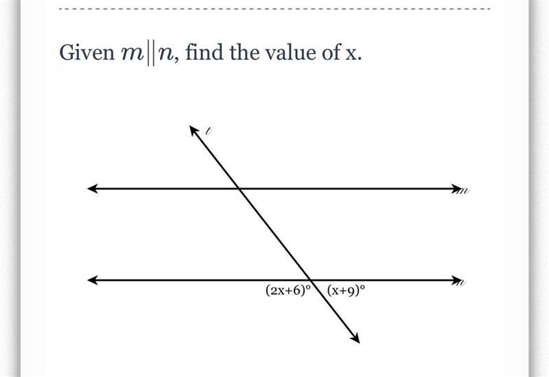 Given m∥n, find the value of x-example-1