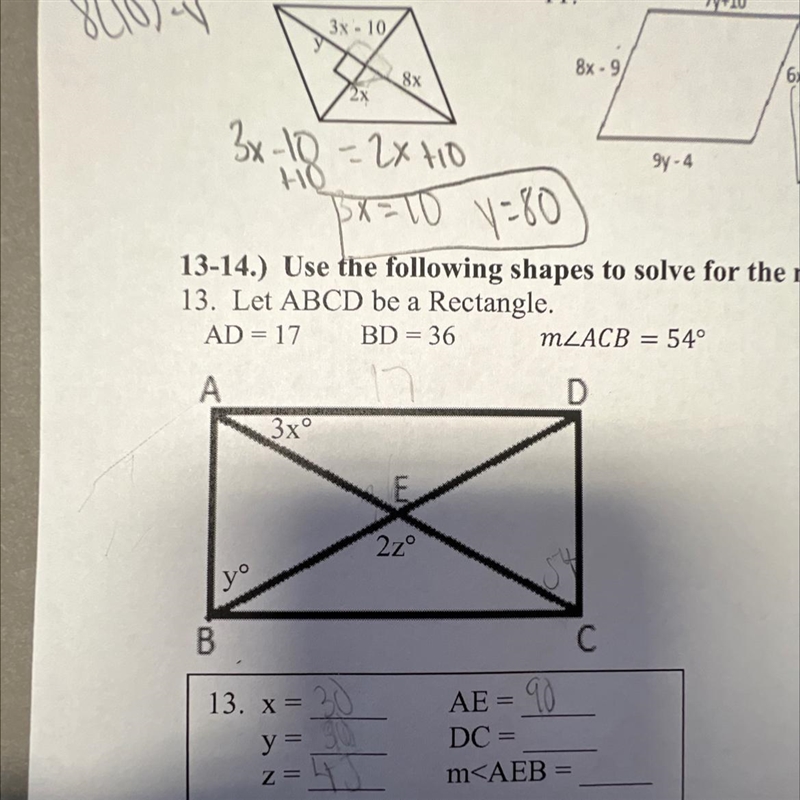 Need help with this one! Use the following figure to find the missing measurements-example-1