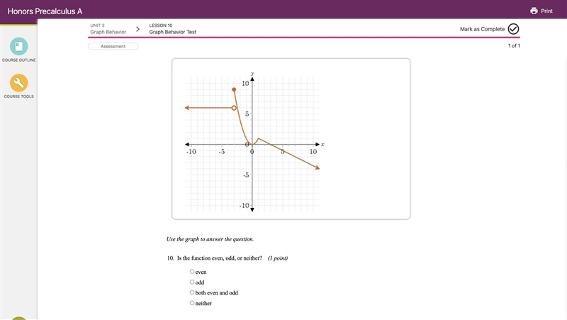 Honors PreCalc Behavior Test Question 10-example-1