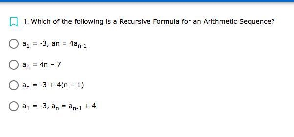 Which of the following is a Recursive Formula for an Arithmetic Sequence?-example-1