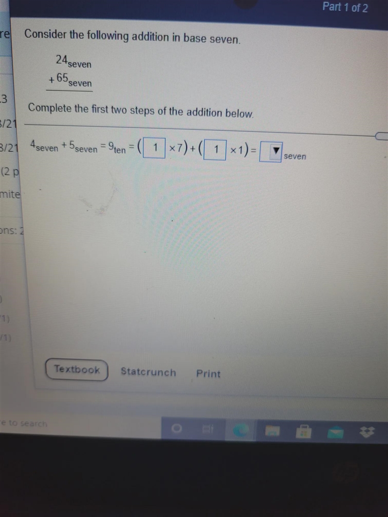 Consider the following addition in base 7 complete the 1st 2 step of the additional-example-1