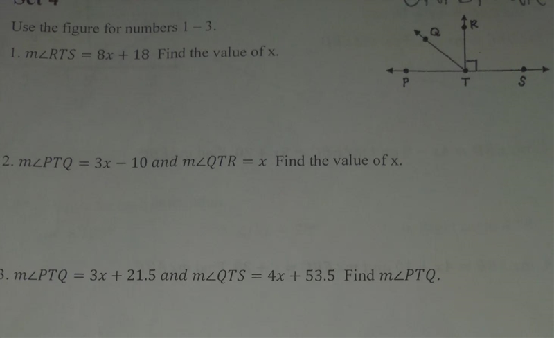 Set 4 Use the figure for numbers 1 - 3. 1. M-example-1