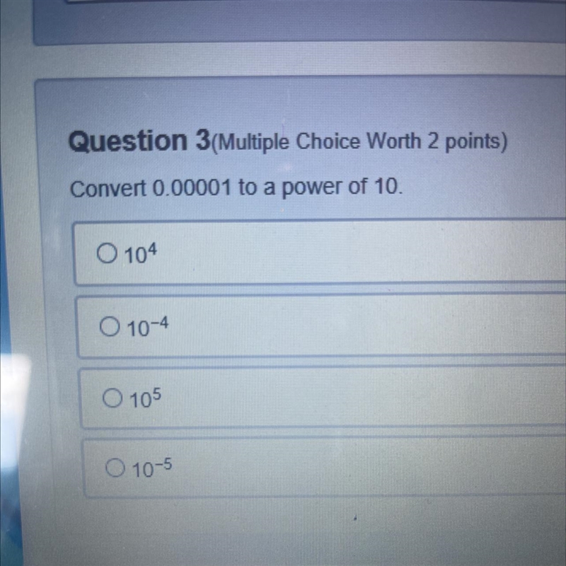 Convert 0.00001 to a power of 10-example-1