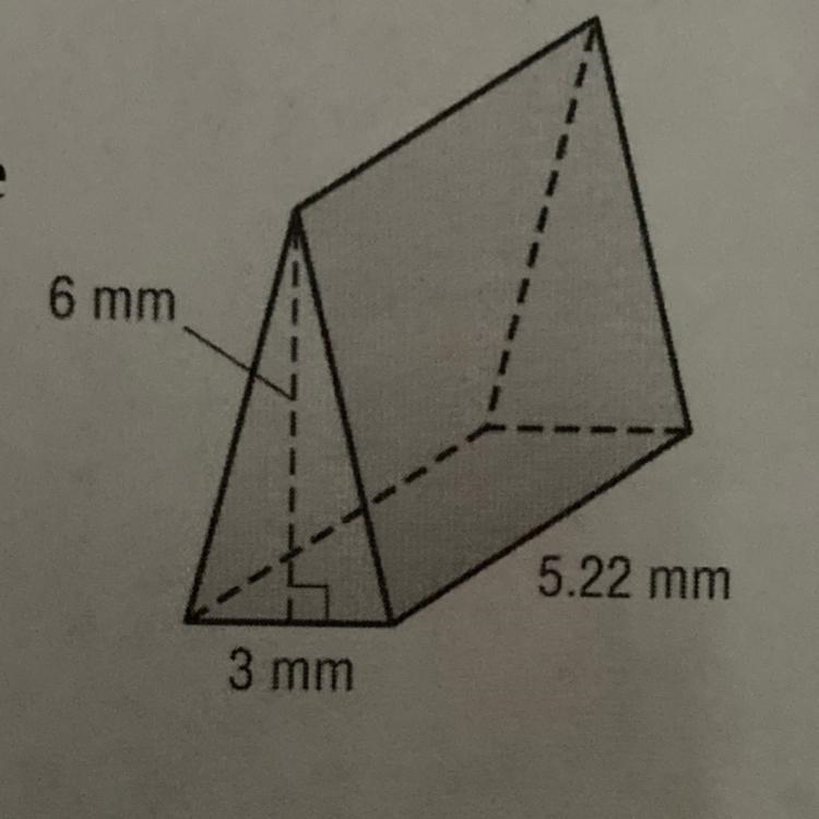 A triangular prism has the dimensions shown at theright. What is the volume of the-example-1