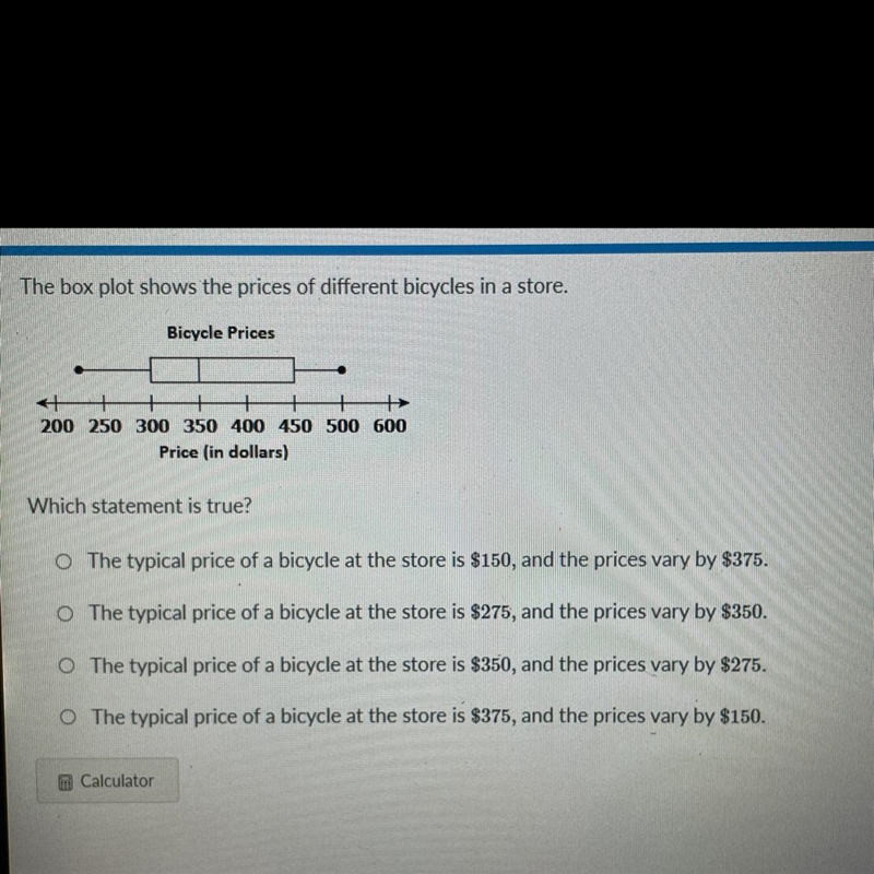 Can you help me figure out the typical price and how the prices vary using this box-example-1