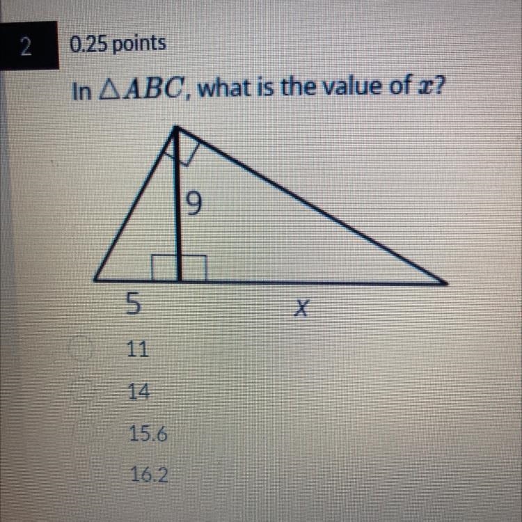 URGENT! In ABC. what is the value of r?-example-1