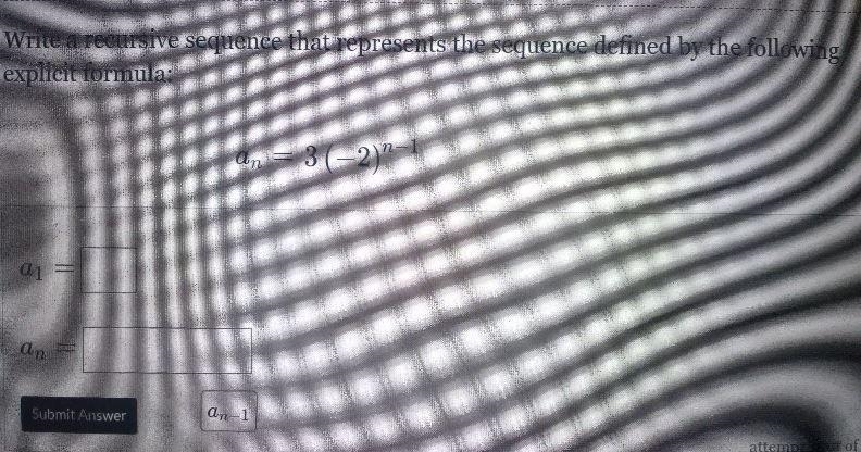 Write a recursive sequence that represents the sequence defined by the following explicit-example-1