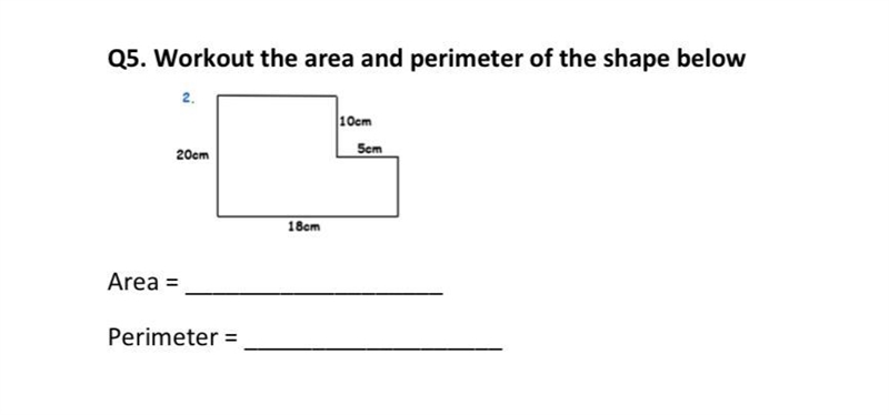 Workout the area and perimeter of the shape below-example-1