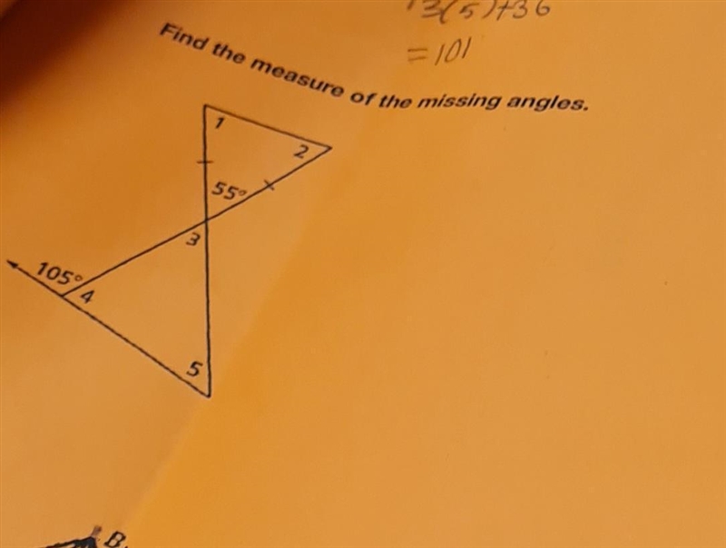 Find the measure of the missing angles?-example-1