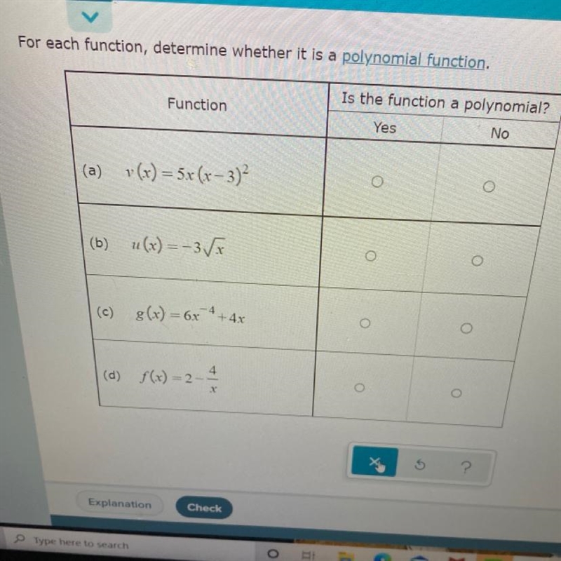 For each function determine whether it is a polynomial function-example-1