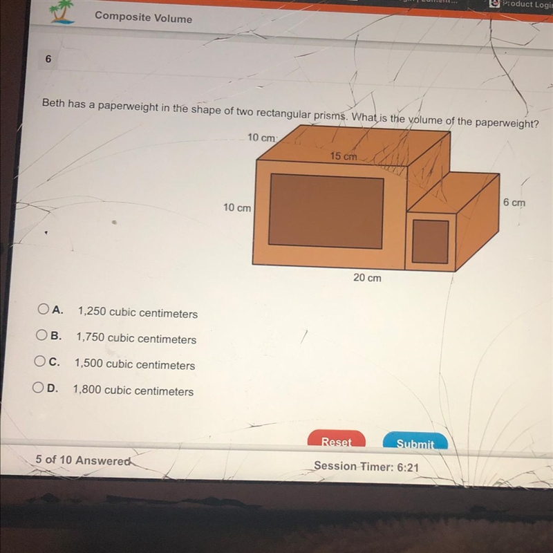 Beth has a paperweight in the shape of the two regular prism what is the volume of-example-1