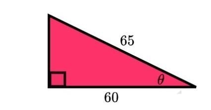 Given the diagram below, what is the measure of theta to the nearest degree?-example-1