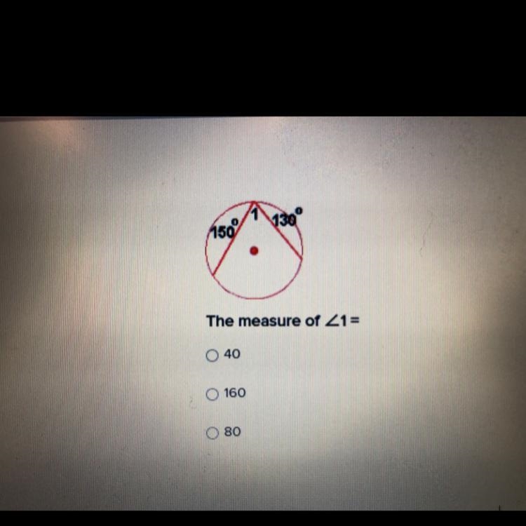 The measure of <1 = 040 160 O-example-1