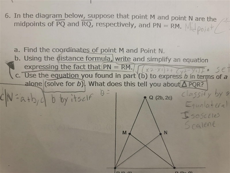 6. In the diagram below, suppose that point M and point N are the midpoints of PQ-example-1