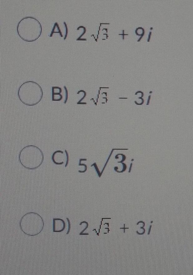 \sqrt{12 + √( - 9) }write as a complex number-example-1