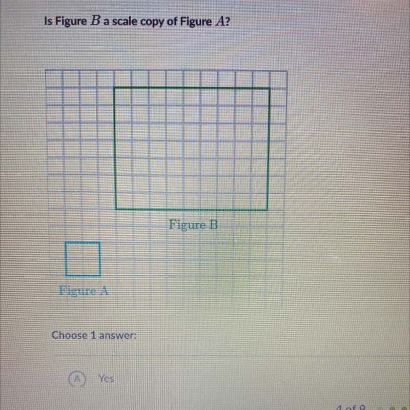 Is figure bee a scale copy of figure a? Yes or no?-example-1