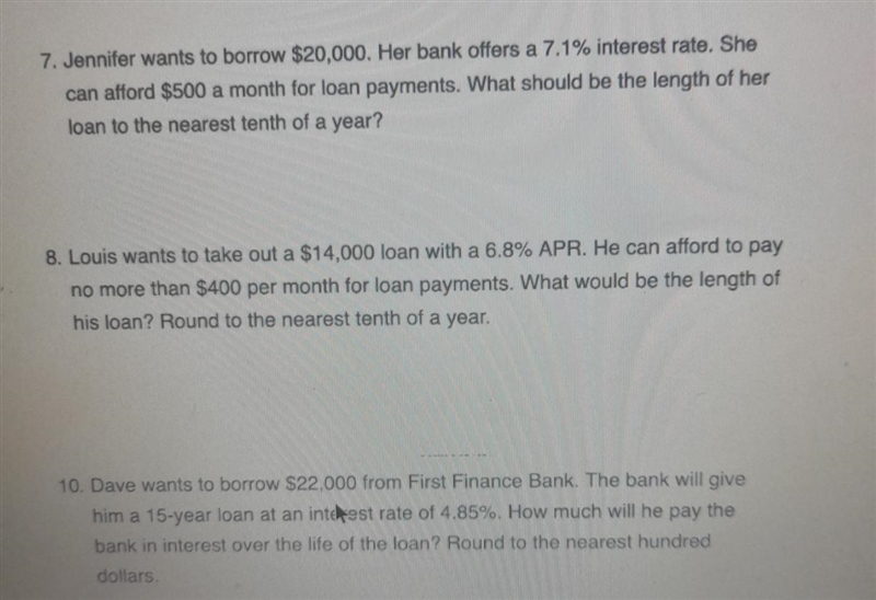 Dave wants to borrow $22,000 from first finance bank. the bank will give him a 15 year-example-1