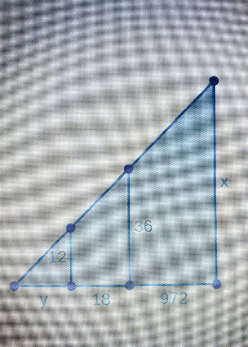 Solve for the missing sides of the triangles. The triangles to the right are similar-example-1