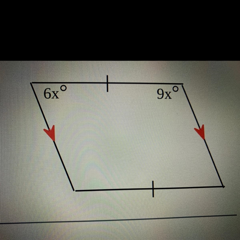 Can you help me on what 6x equals? (Grade 10, angles)-example-1