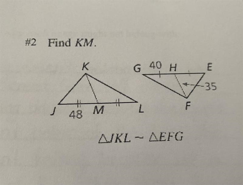 Find KM ( SHOW YOUR WORK )-example-1