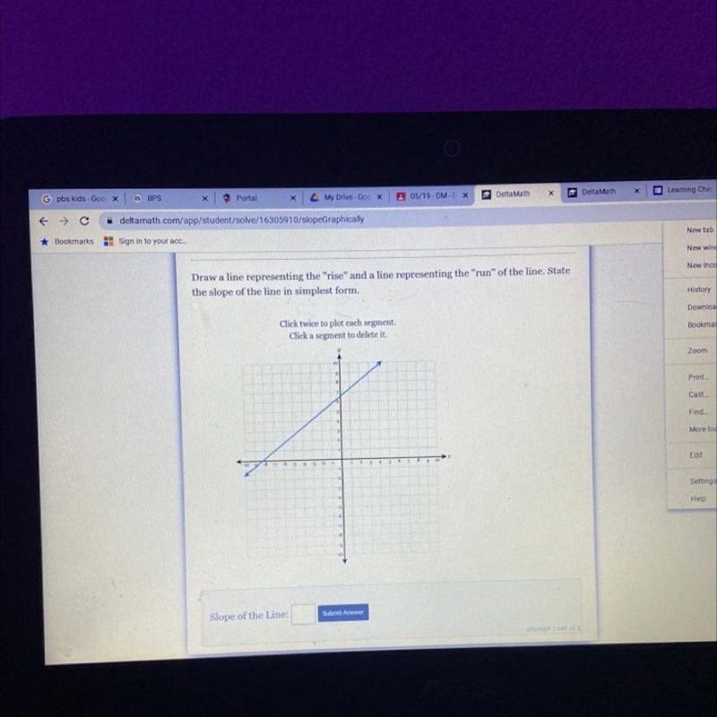 Draw a line representing “rise” and line representing the “run of the line state the-example-1