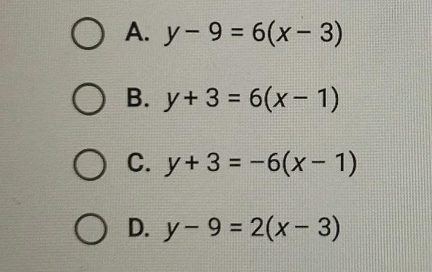 Write a linear equation in point-slope form for the line that goes through (1,-3) and-example-1