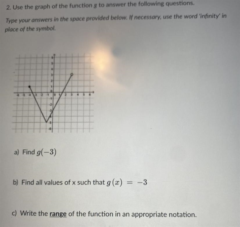 Use the graph off the function g to answer the following questions.-example-1