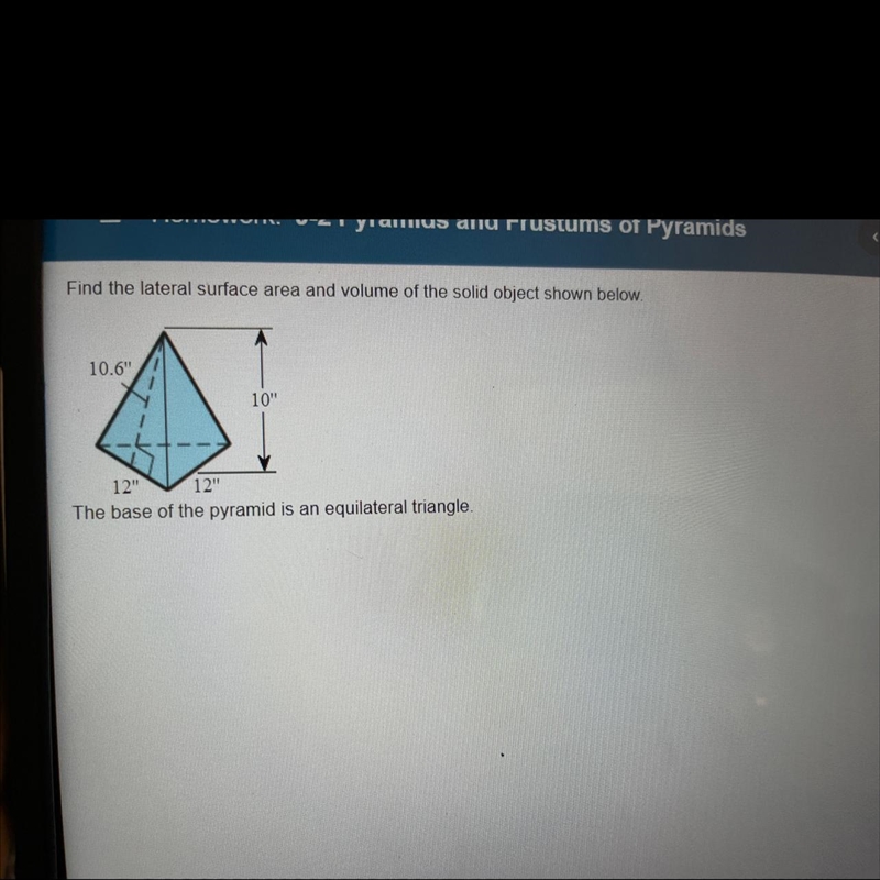 Find the lateral surface area and volume of the object shown in picture-example-1