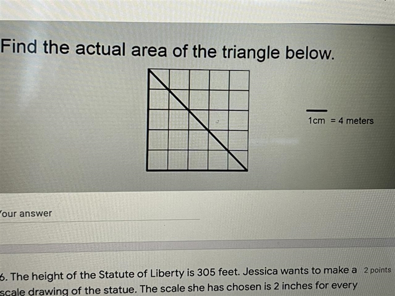 Find the actual area of the triangle below. Can someone pls help?-example-1