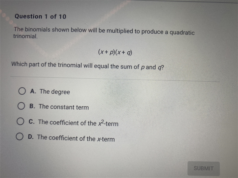 Please help! Binomial Factors of Trinomials. The binomials shown below will be multiplied-example-1