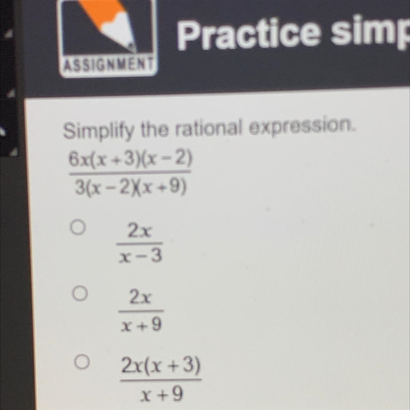 Simplify the rational expression-example-1