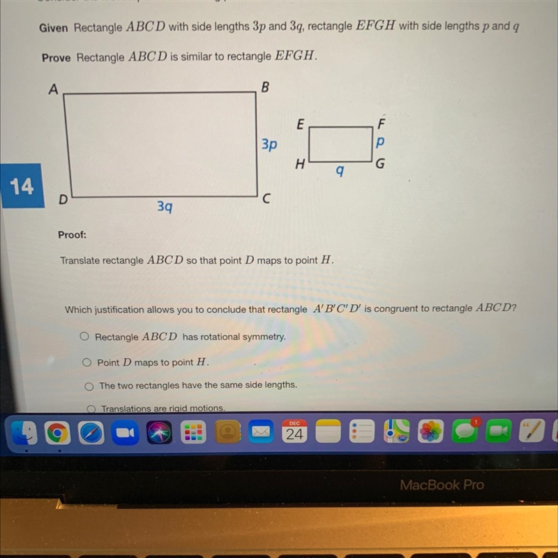 Consider the first step of the following proof.Given Rectangle ABCD with side lengths-example-1