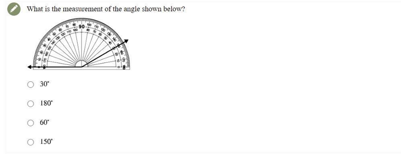 What is the measurement of the angle shown below?-example-1