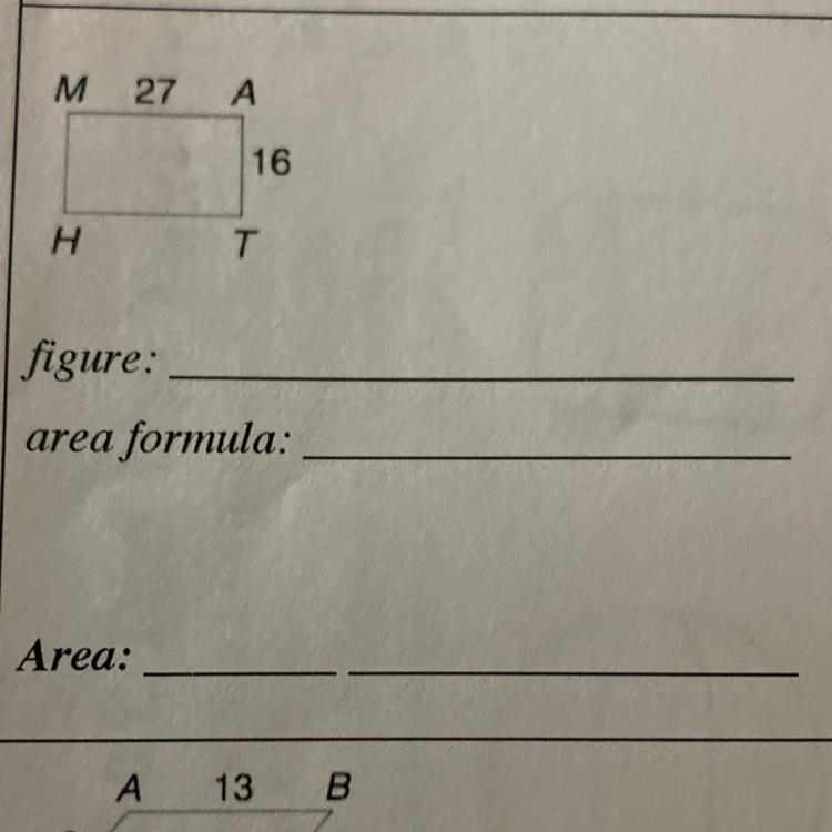 Help me find the figure , area formula and the area-example-1