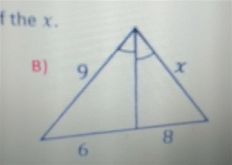 Can someone please help me find the valu of x?-example-1