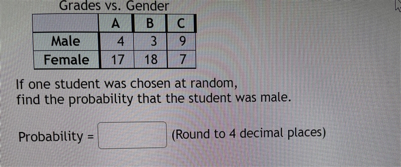 Giving a test to a group of students, the grades and gender are summarized in the-example-1