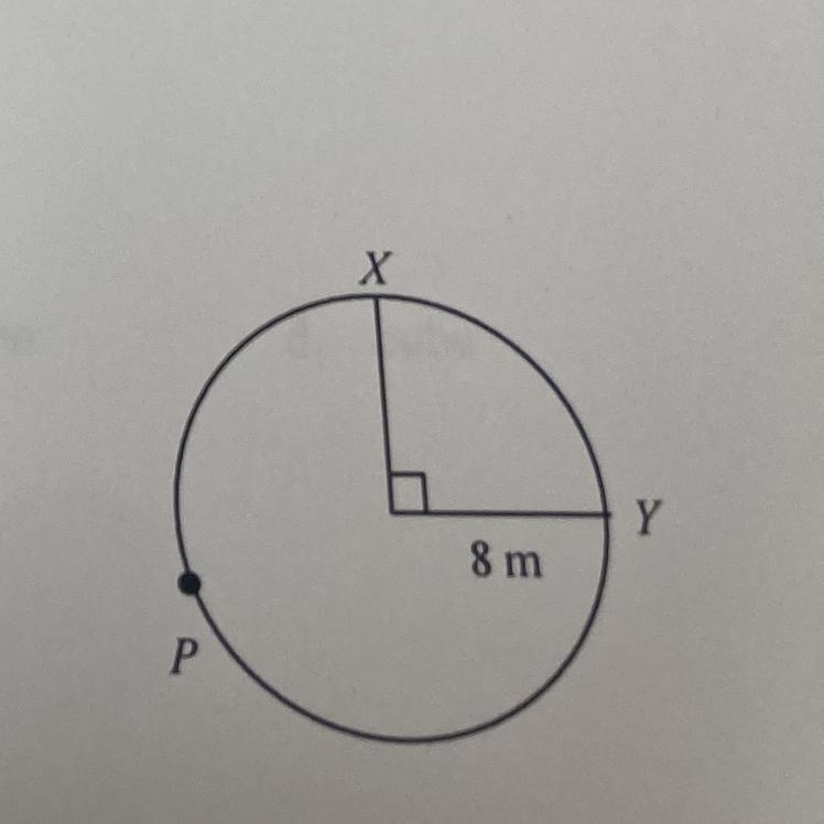 Find the length of arc XPY. Leave your answer in terms of pi.-example-1