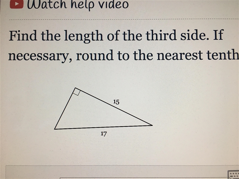 Find the length of the third side if necessary round to the nearest tenth-example-1