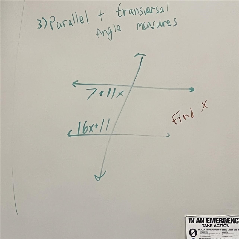 Find x parallel angle measures-example-1